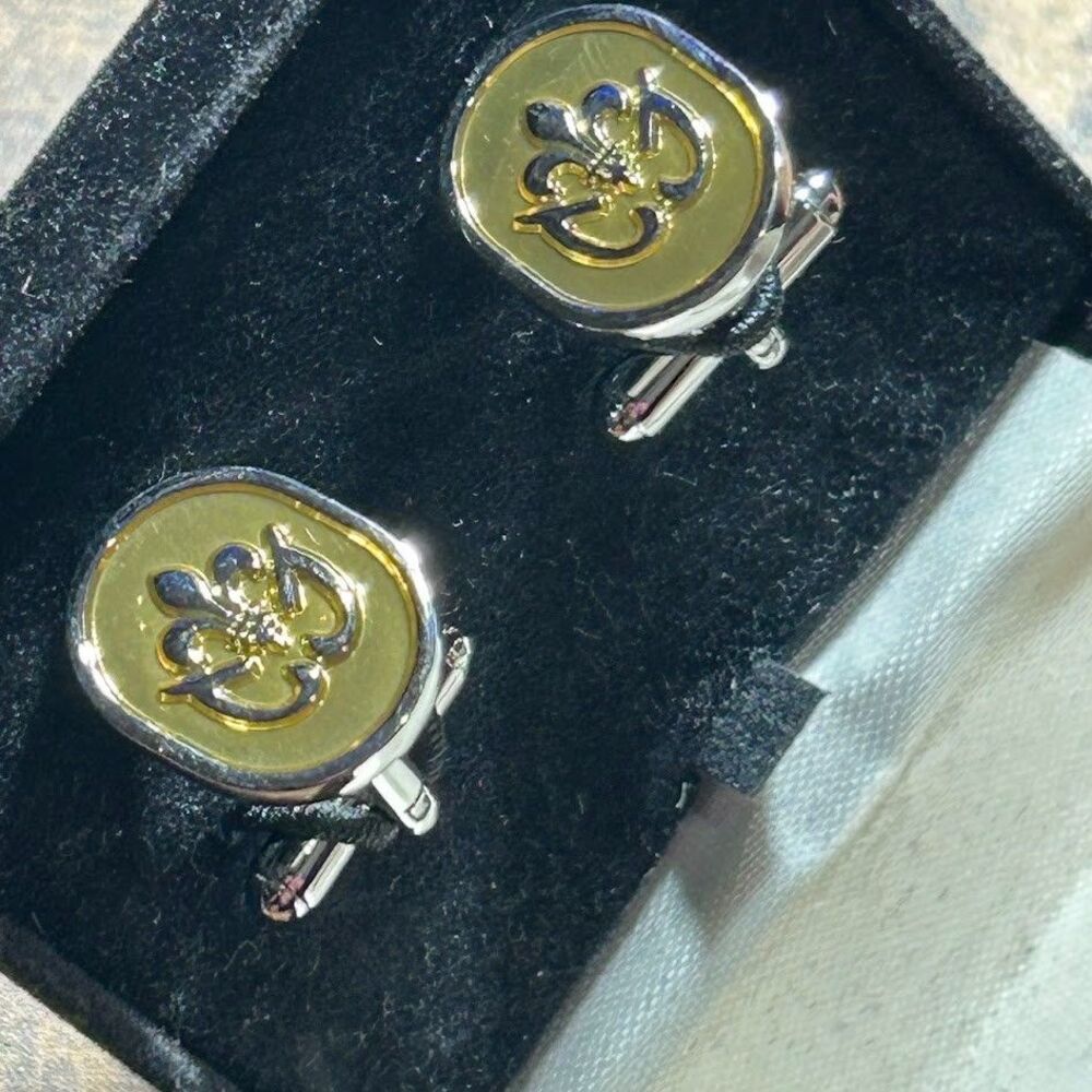 Men's Fleur de Lis Cufflinks Silver Gold Tone Heraldic Formal Cuff Links Pronto